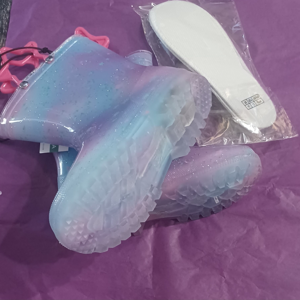 Purple Rain & Snow Boots with Translucent Design